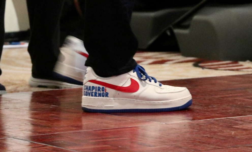 Josh's AirForce 1 sneakers.